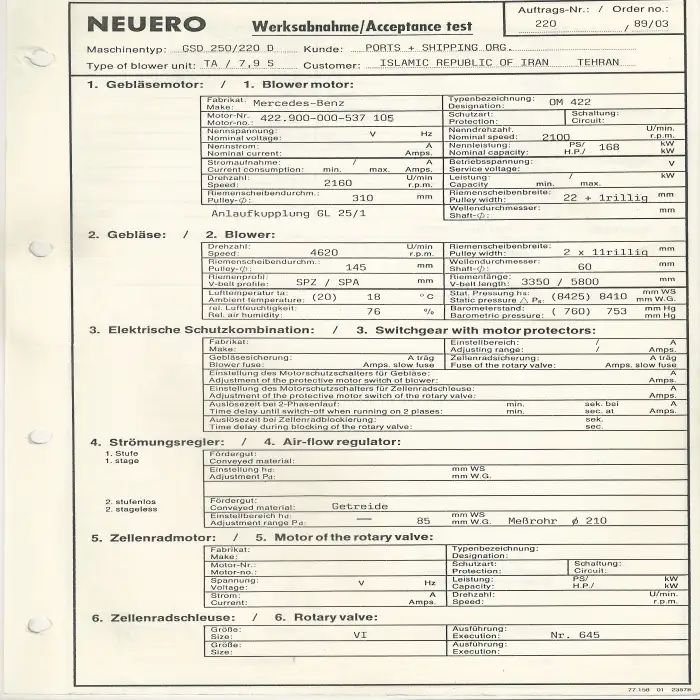 فروش مجموعه کامل تجهیزات انتقال غلات
